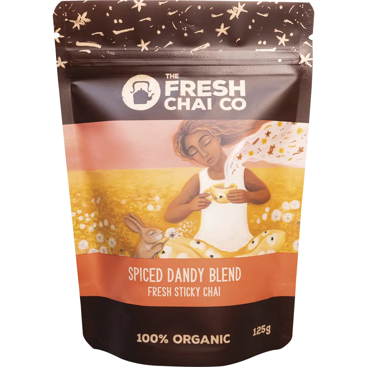 The Fresh Chai Co. Spiced Dandy Blend Fresh Sticky Chai — front pack image (UHP)