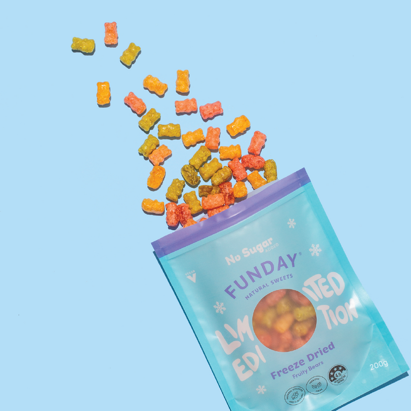 (CLEARANCE) Funday Natural Sweets Freeze Dried Fruity Bears 200g