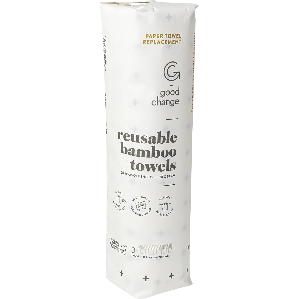 Good Change Store Reusable Bamboo Towels 20 sheets — front pack image (UHP)