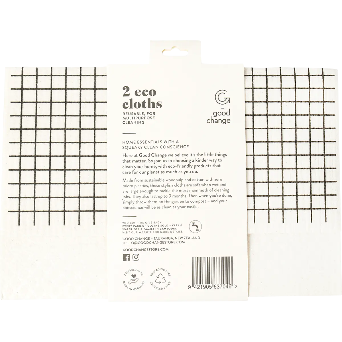 Good Change Store Eco Cloth Large 2pk — back pack image (UHP)