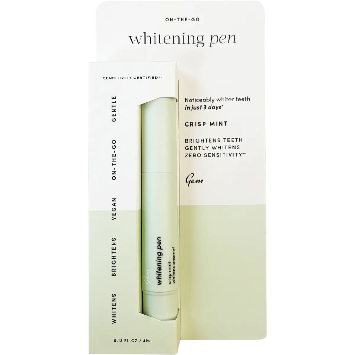 Gem Whitening Pen Crisp Mint (Whitens Enamel) 4ml — front pack image (UHP)