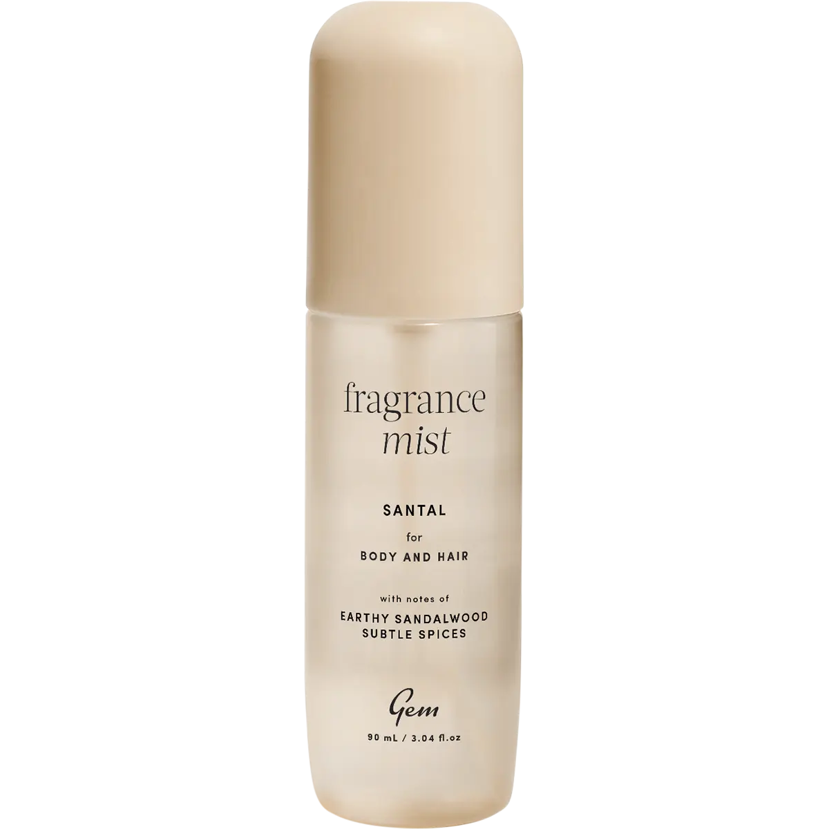 Gem Fragrance Mist For Body & Hair Santal 90ml — front pack image (UHP)