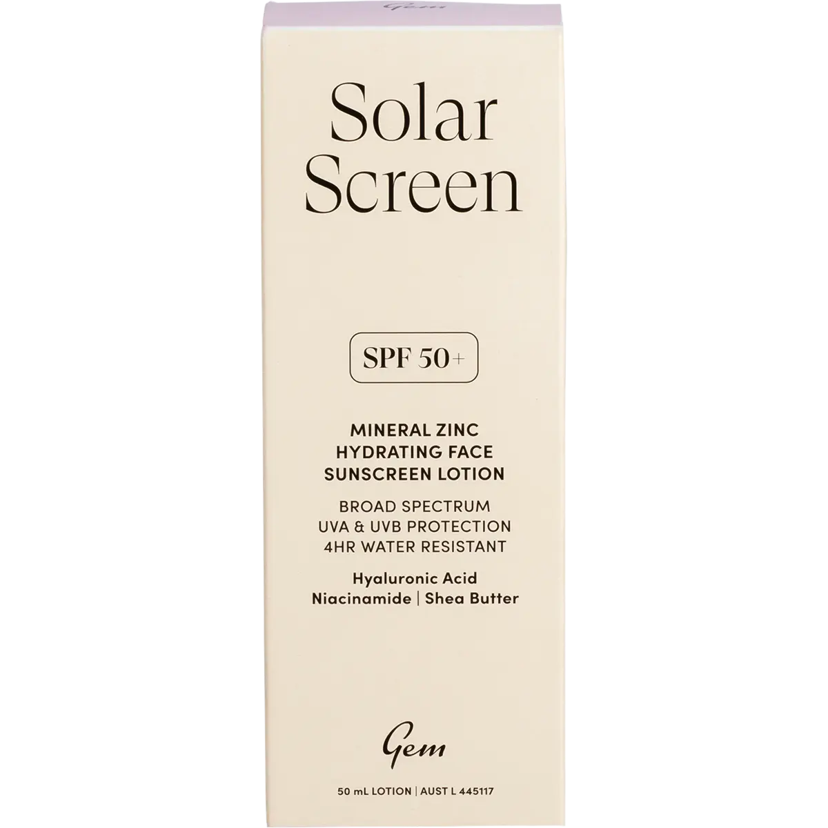 Gem Solar Screen SPF50+ Hydrating Face Sunscreen Lotion 50ml — official UHP product image 3