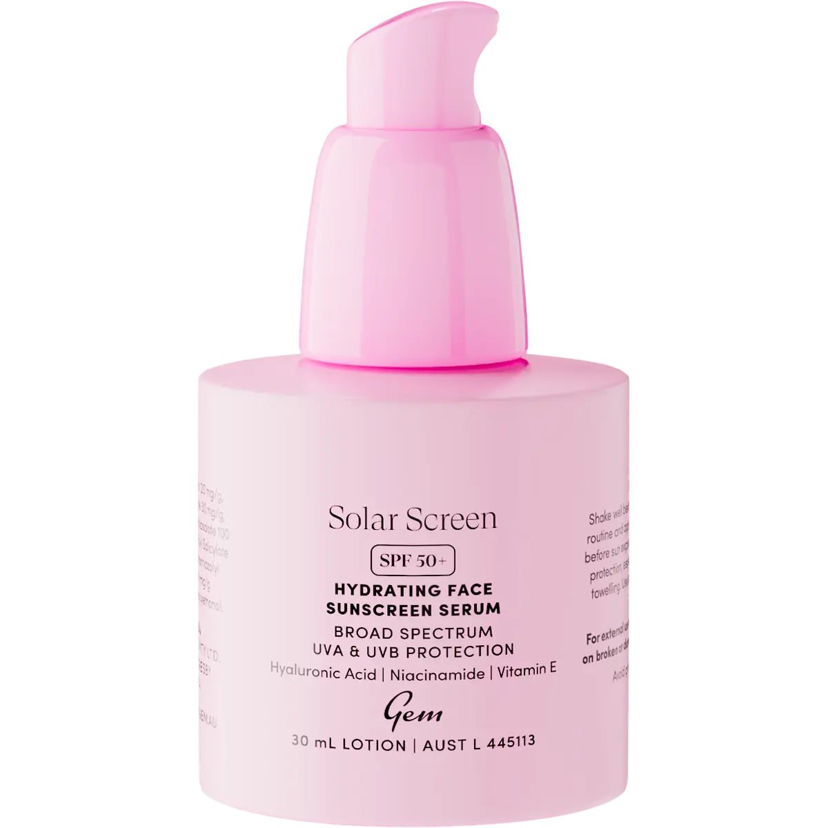 Gem Solar Screen SPF50+ Hydrating Face Sunscreen Serum 30ml — official UHP product image 2