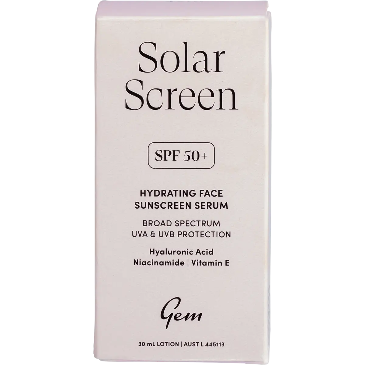 Gem Solar Screen SPF50+ Hydrating Face Sunscreen Serum 30ml — official UHP product image 3