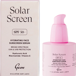 Gem Solar Screen SPF50+ Hydrating Face Sunscreen Serum 30ml — front pack image (UHP)