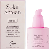 Gem Solar Screen SPF50+ Hydrating Face Sunscreen Serum 30ml — front pack image (UHP)