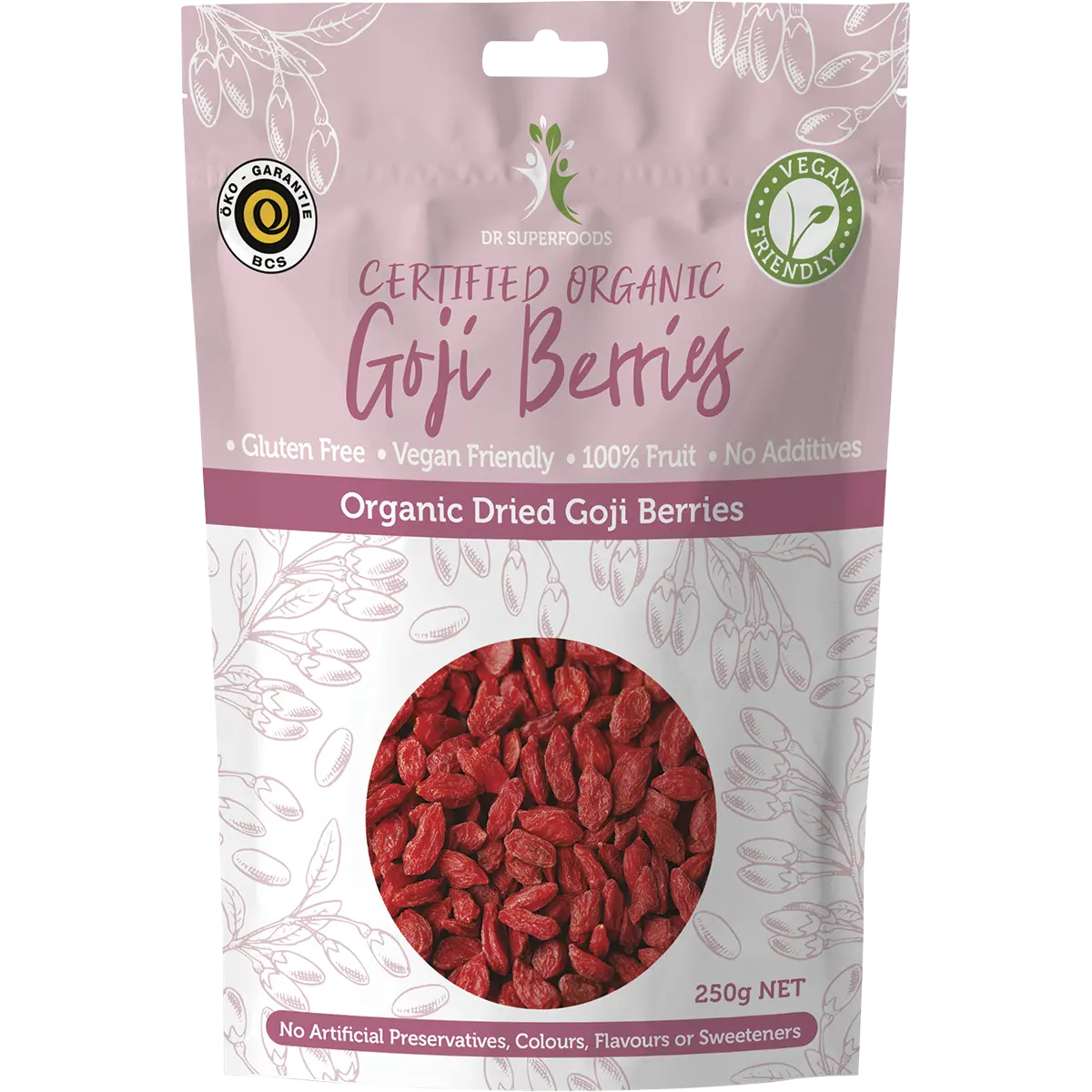 Dr Superfoods Dried Goji Berries Certified Organic — front pack image (UHP)