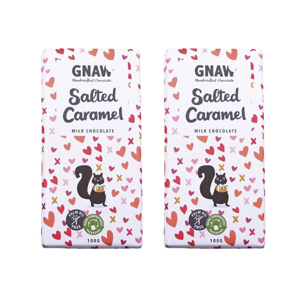 (CLEARANCE!) Gnaw Handcrafted Milk Chocolate Salted Caramel Bar 100g X 2