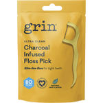 Grin Ultra Clean Floss Picks Charcoal Infused 80pk