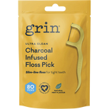Grin Ultra Clean Floss Picks Charcoal Infused 80pk