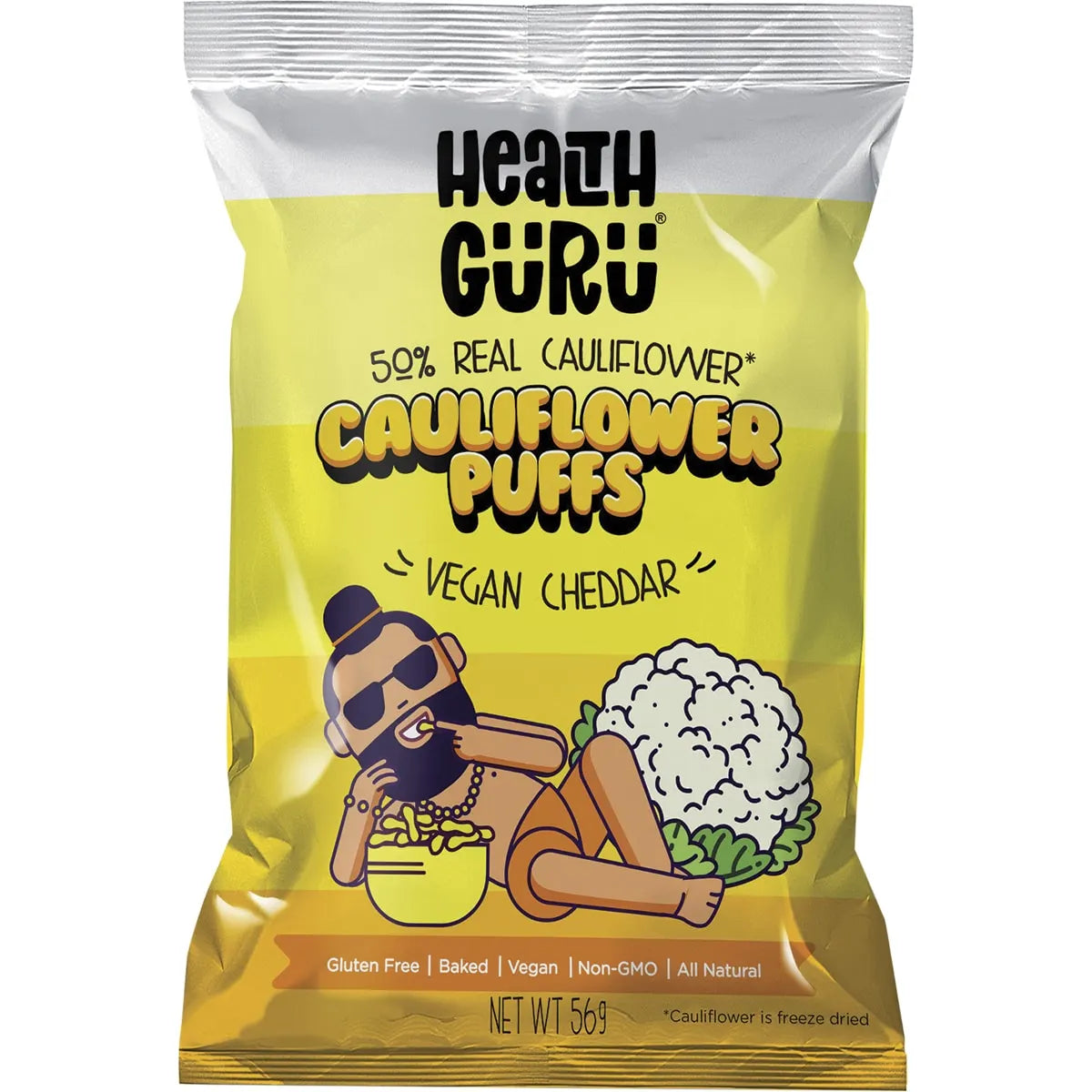 Health Guru Cauliflower Puffs Vegan Cheddar 6 x 56g