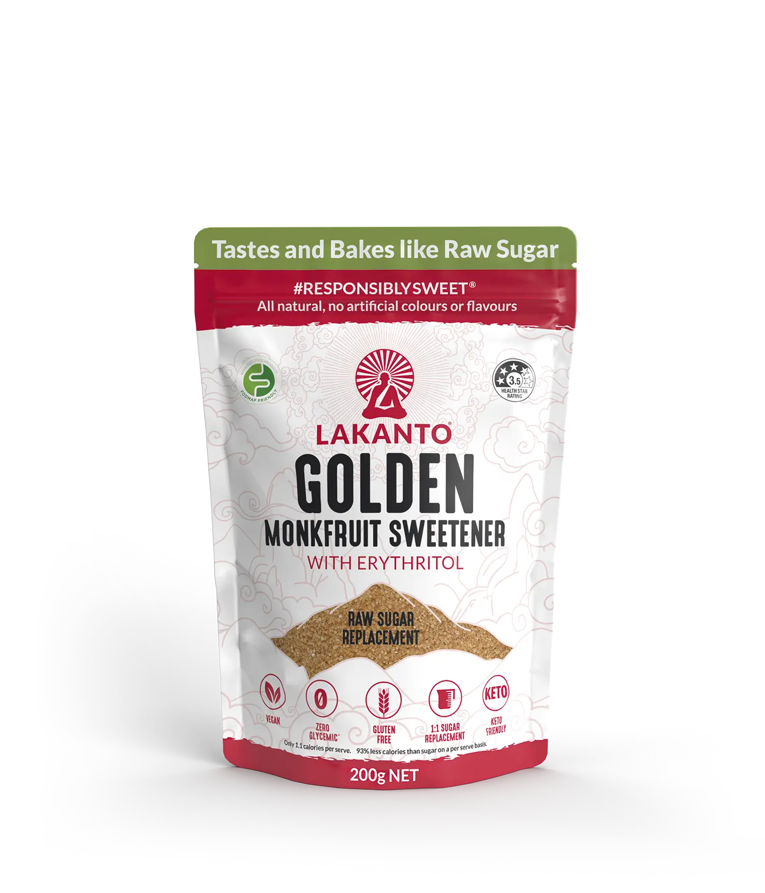 Lakanto Golden Monkfruit 1:1 Raw Sugar Substitute – product image