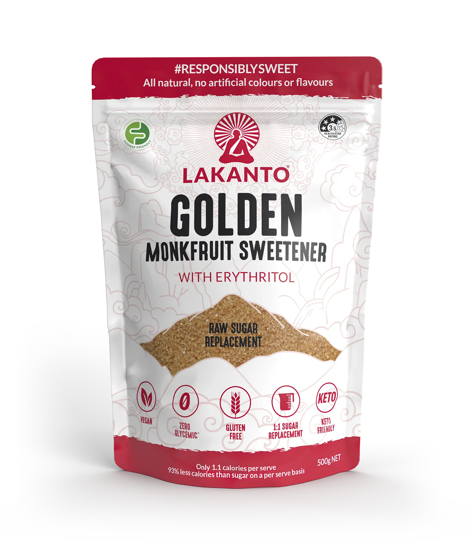 Lakanto Golden Monkfruit 1:1 Raw Sugar Substitute – product image