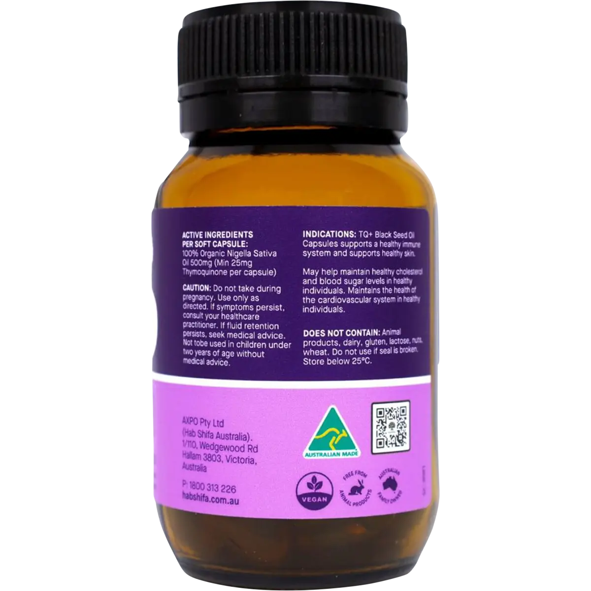 Hab Shifa Black Seed Oil Capsules — side pack image (UHP)
