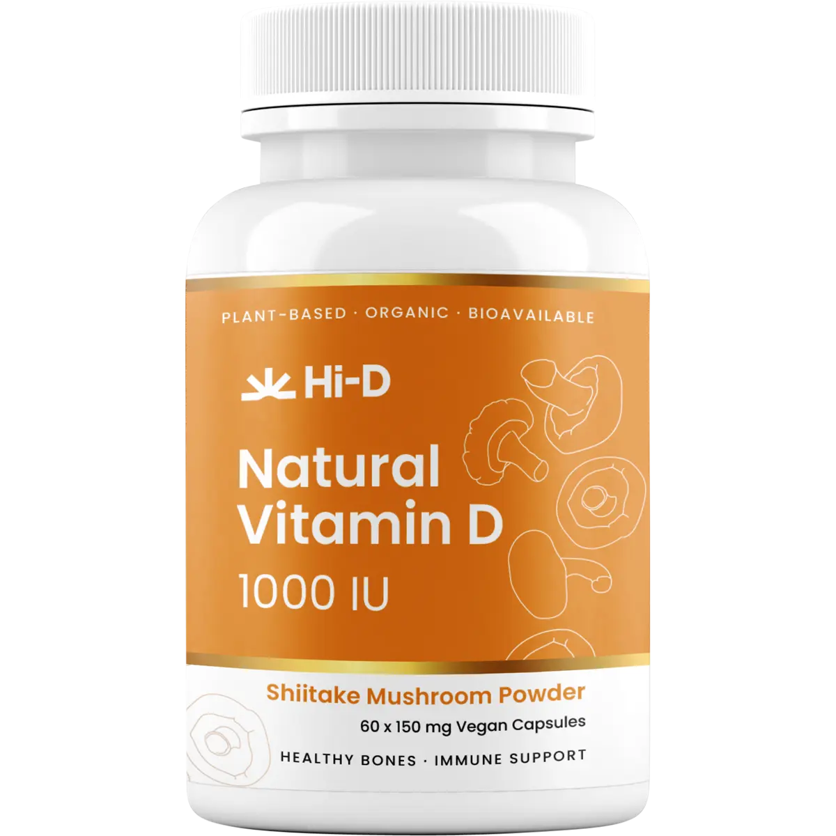 Hi-D Natural Vitamin D 1000 IU - 60 Capsules — front pack image (UHP)