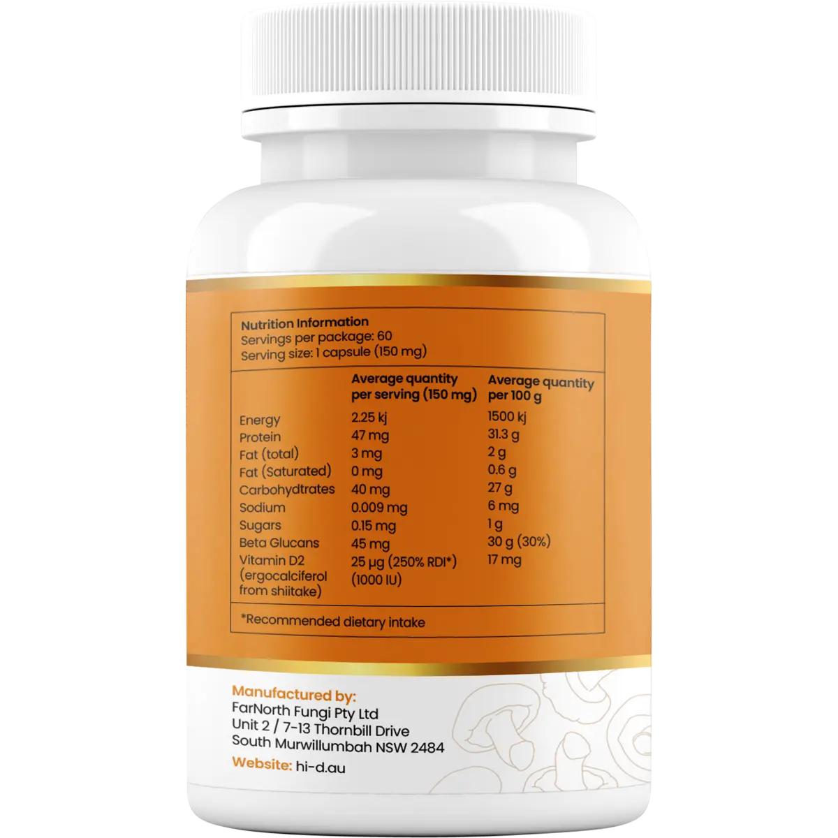 Hi-D Natural Vitamin D 1000 IU - 60 Capsules — side pack image (UHP)