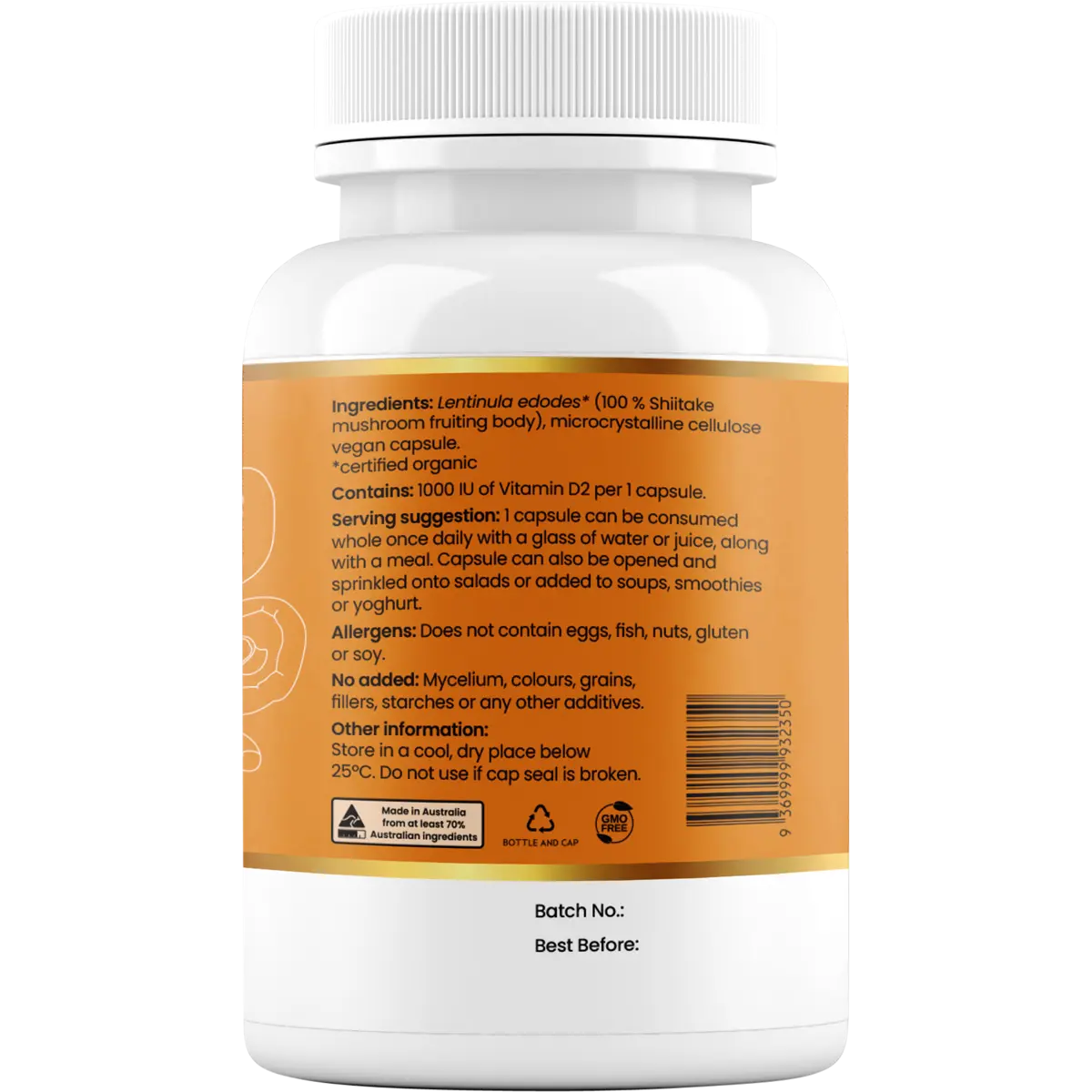 Hi-D Natural Vitamin D 1000 IU - 60 Capsules — side pack image (UHP)