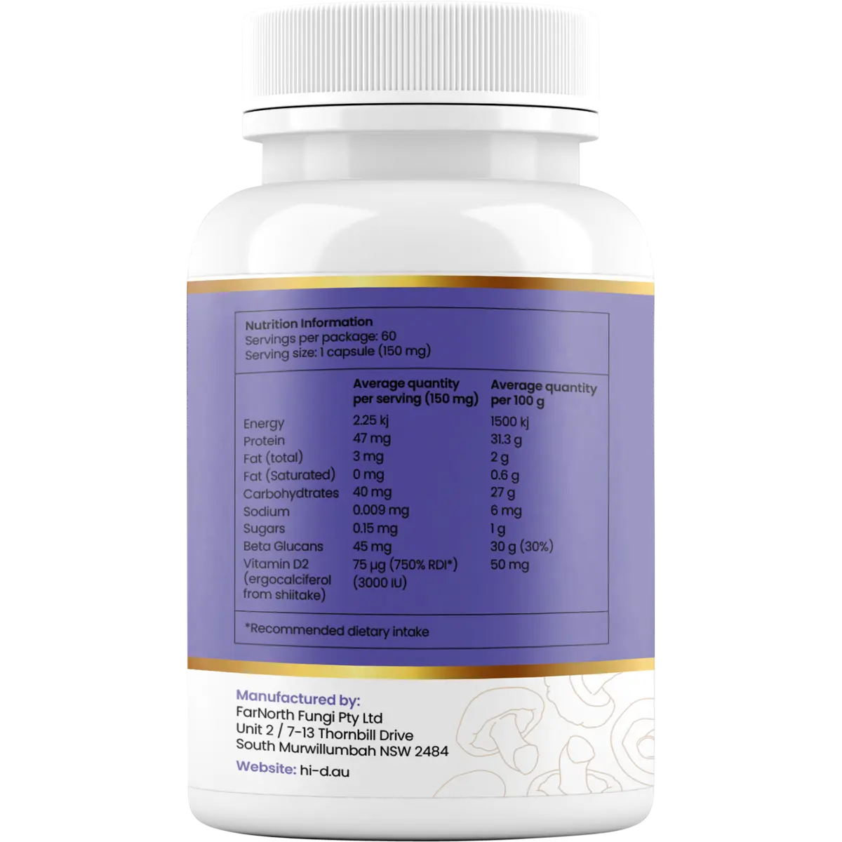 Hi-D Natural Vitamin D 3000 IU 60 Caps — side pack image (UHP)