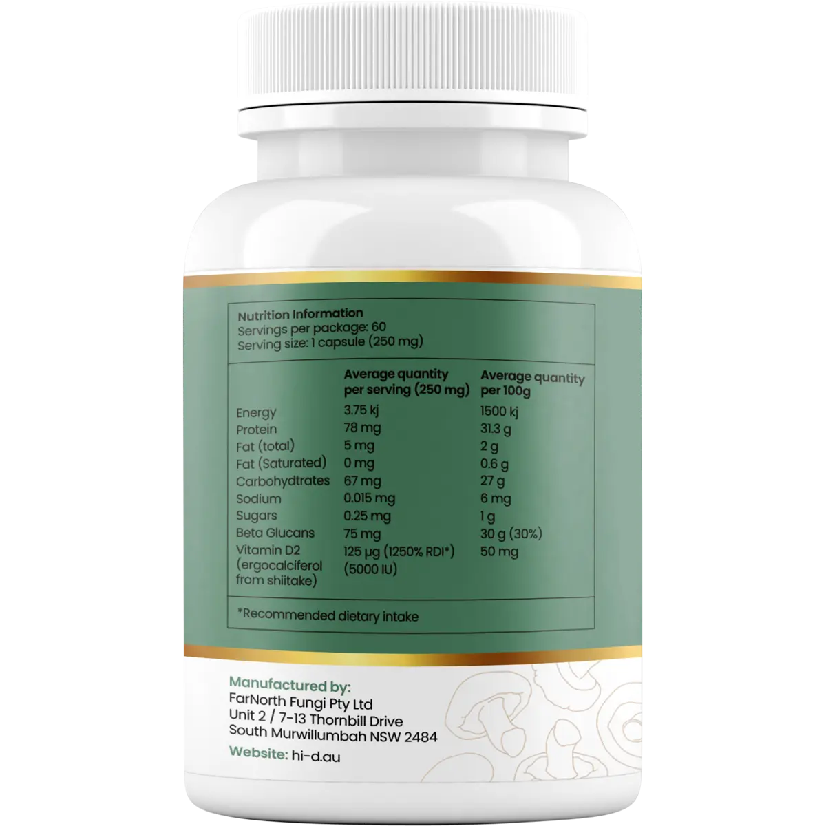 Hi-D Natural Vitamin D 5000 IU 60 Caps — side pack image (UHP)
