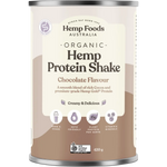 Hemp Foods Australia Organic Hemp Protein Shake Chocolate 420g — front pack image (UHP)
