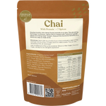 Hemp Foods Australia Recharge & Immune Chai — back pack image (UHP)