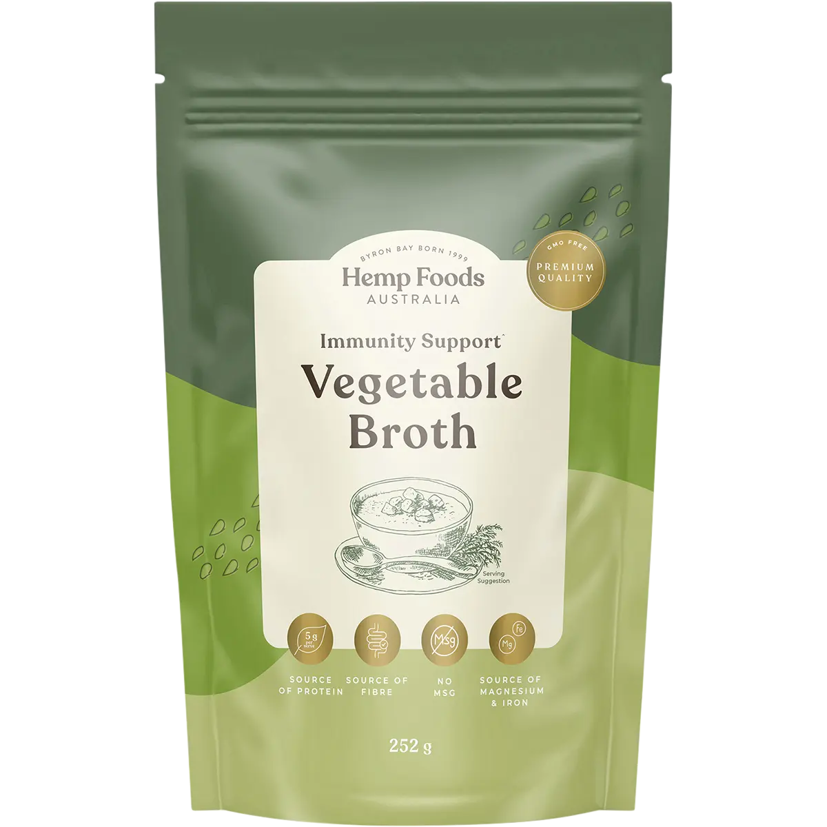 Hemp Foods Australia Vegetable Broth Immunity Support — front pack image (UHP)