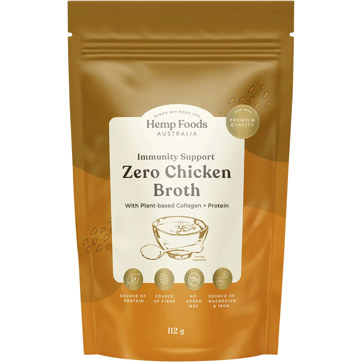 Hemp Foods Australia Zero Chicken Broth Immunity Support — front pack image (UHP)