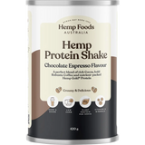 Hemp Foods Australia Organic Hemp Protein Shake Chocolate Espresso 420g — front pack image (UHP)