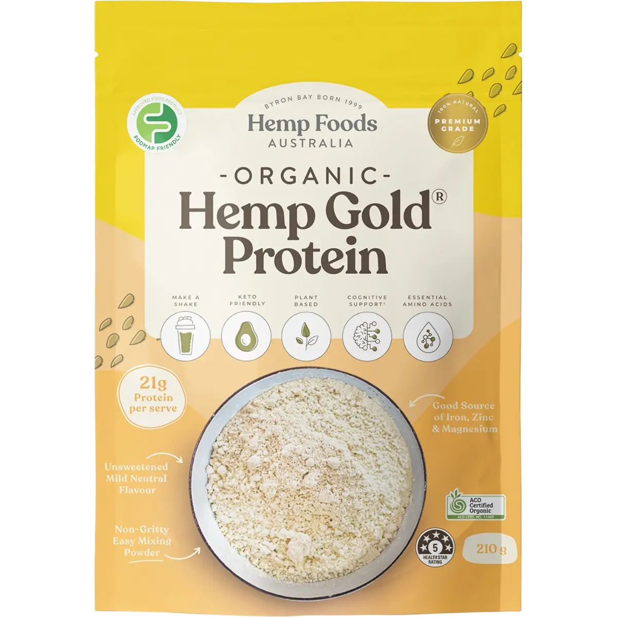 Hemp Foods Australia Organic Hemp Gold Protein — front pack image (UHP)