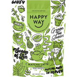 Happy Way Whey Protein Powder Matcha Latte 500g — front pack image (UHP)