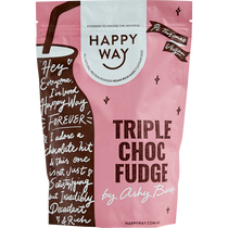 Happy Way Ashy Bines VEGAN Protein Powder Triple Choc Fudge 500g — front pack image (UHP)