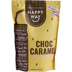 Happy Way Ashy Bines VEGAN Protein Powder Choc Caramel 500g — front pack image (UHP)