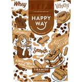 Happy Way Whey Protein Powder Tiramisu 500g — front pack image (UHP)