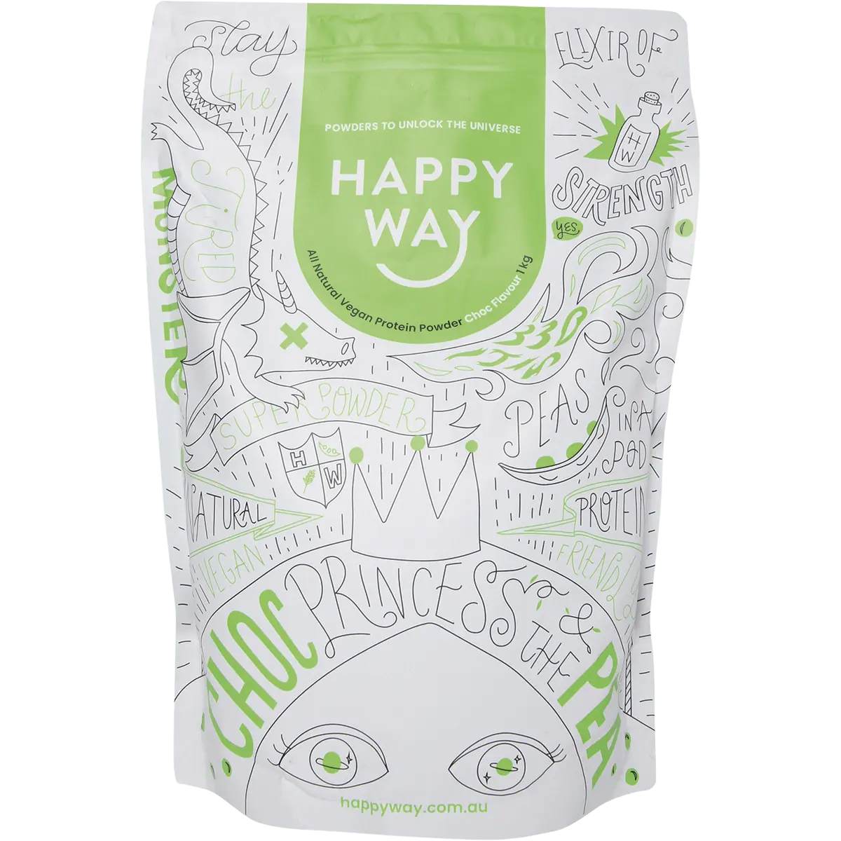 Happy Way Vegan Protein Powder Chocolate — official UHP product image 2