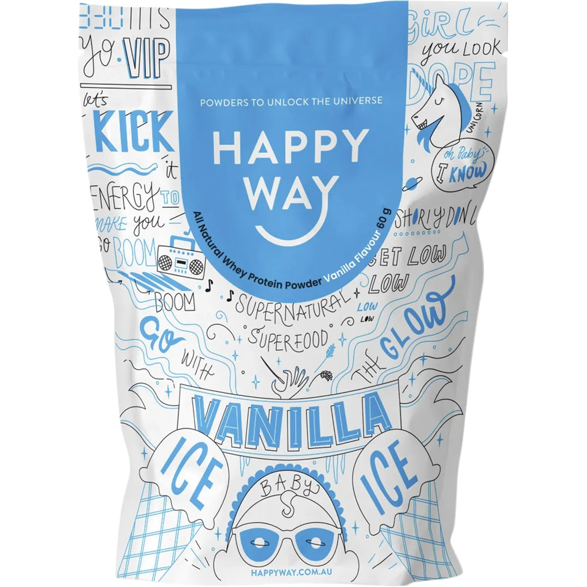 (CLEARANCE!) Happy Way Whey Protein Powder Vanilla 60g X 2