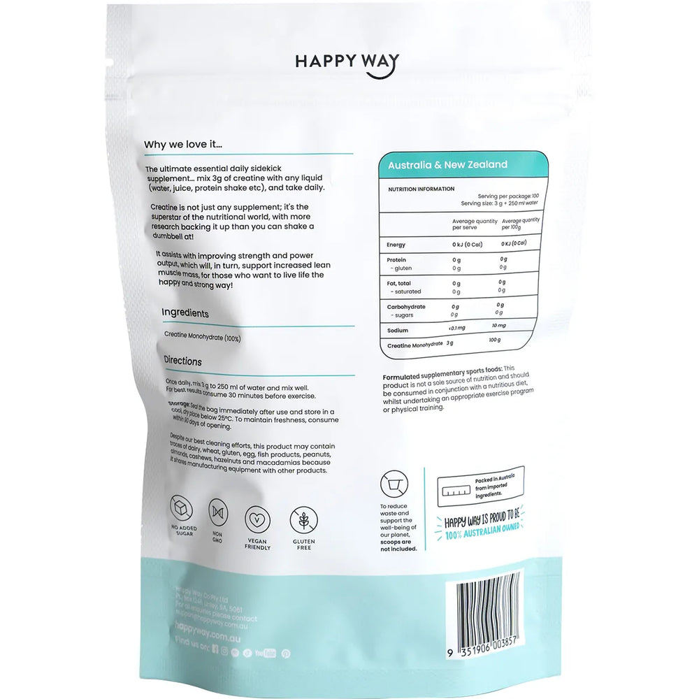 Happy Way Creatine Powder Monohydrate 300g