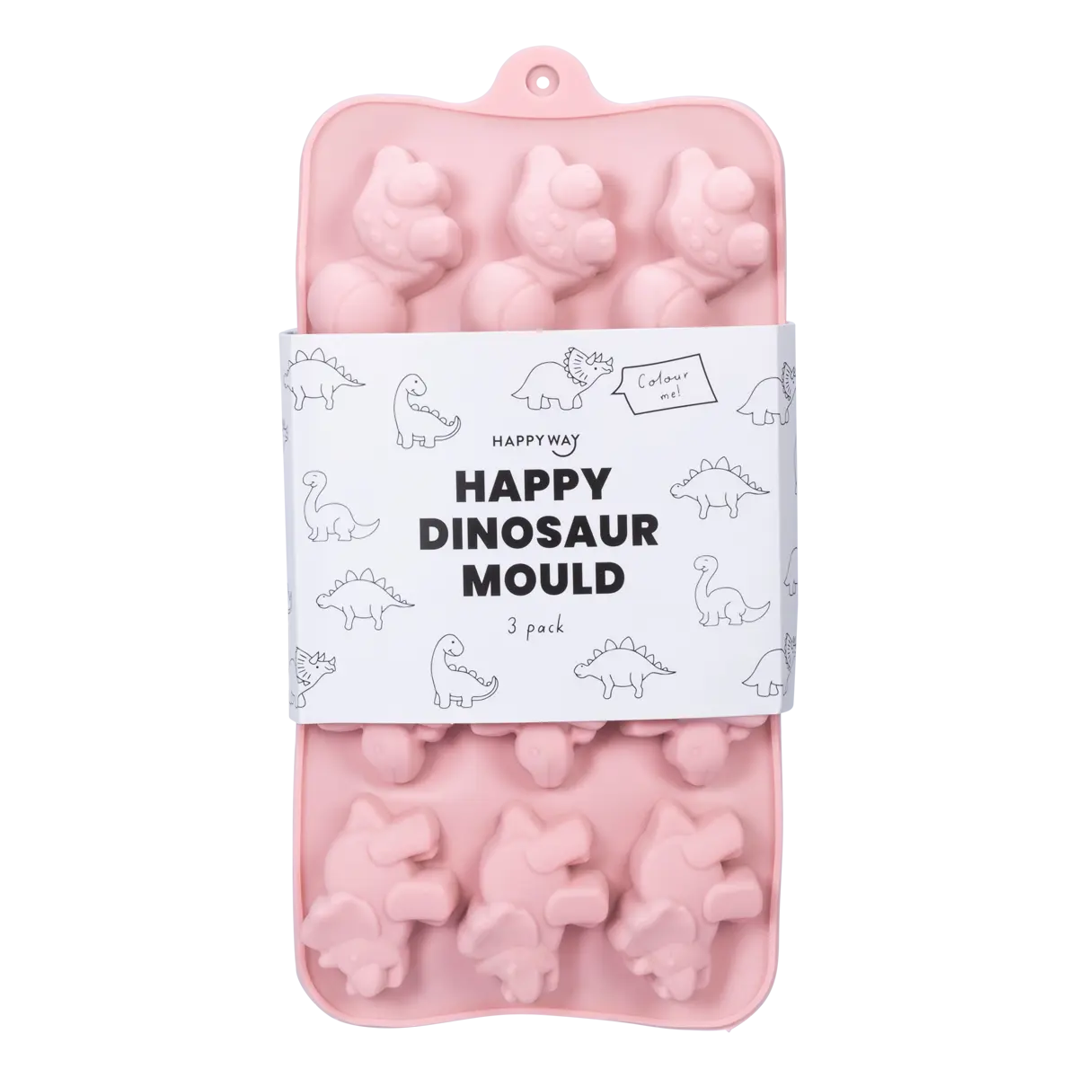 Happy Way Happy Dinosaur Mould 3pk — front pack image (UHP)