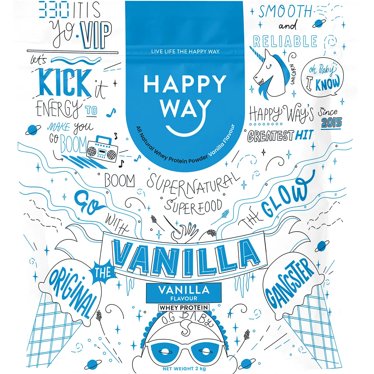 Happy Way Whey Protein Powder Vanilla — official UHP product image 2