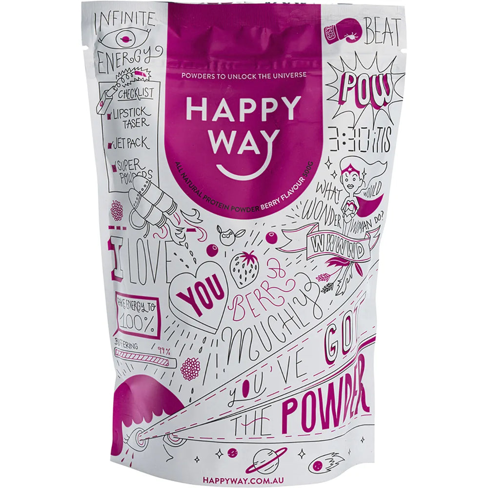 Happy Way Whey Protein Powder Berry