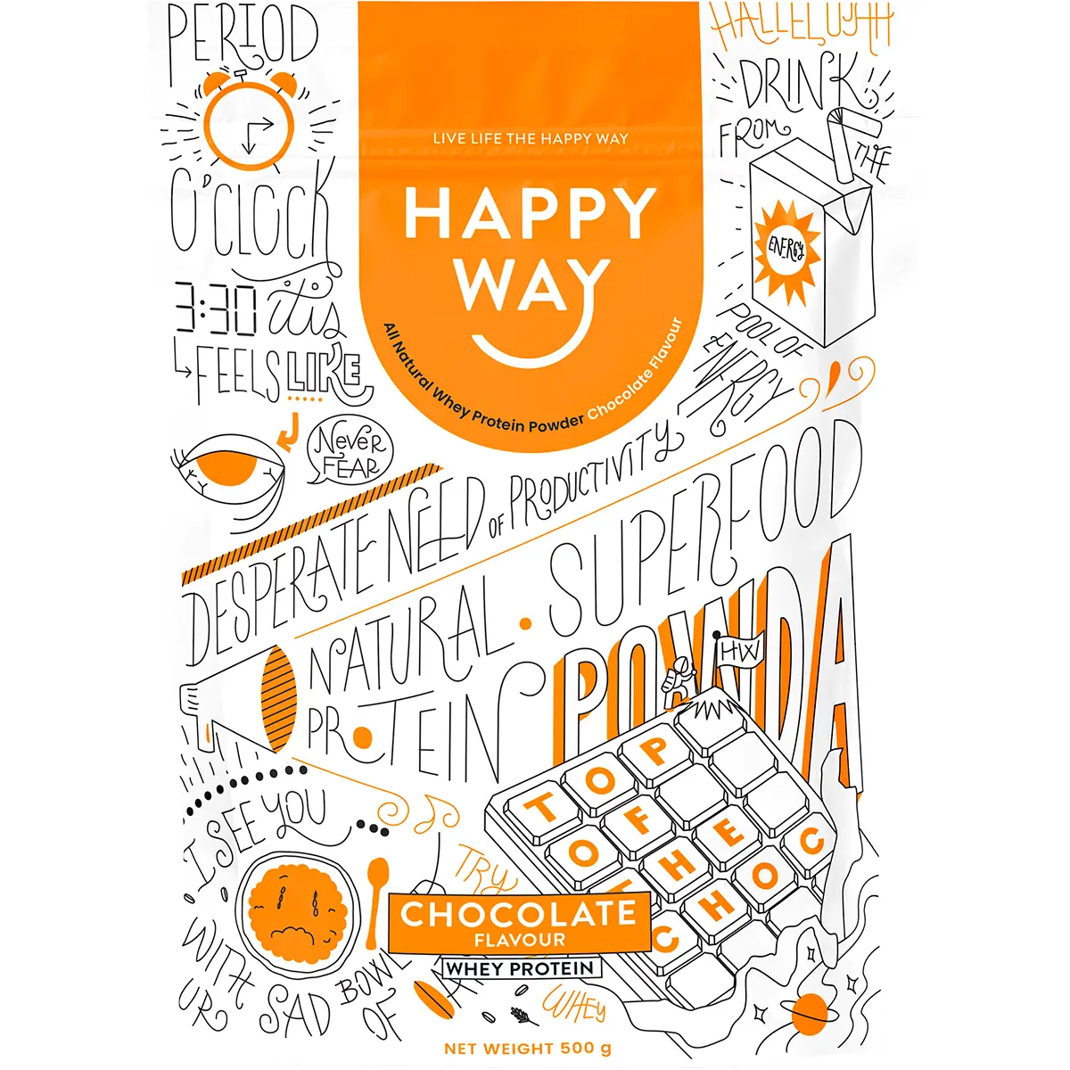 Happy Way Whey Protein Powder Chocolate — official UHP product image 3