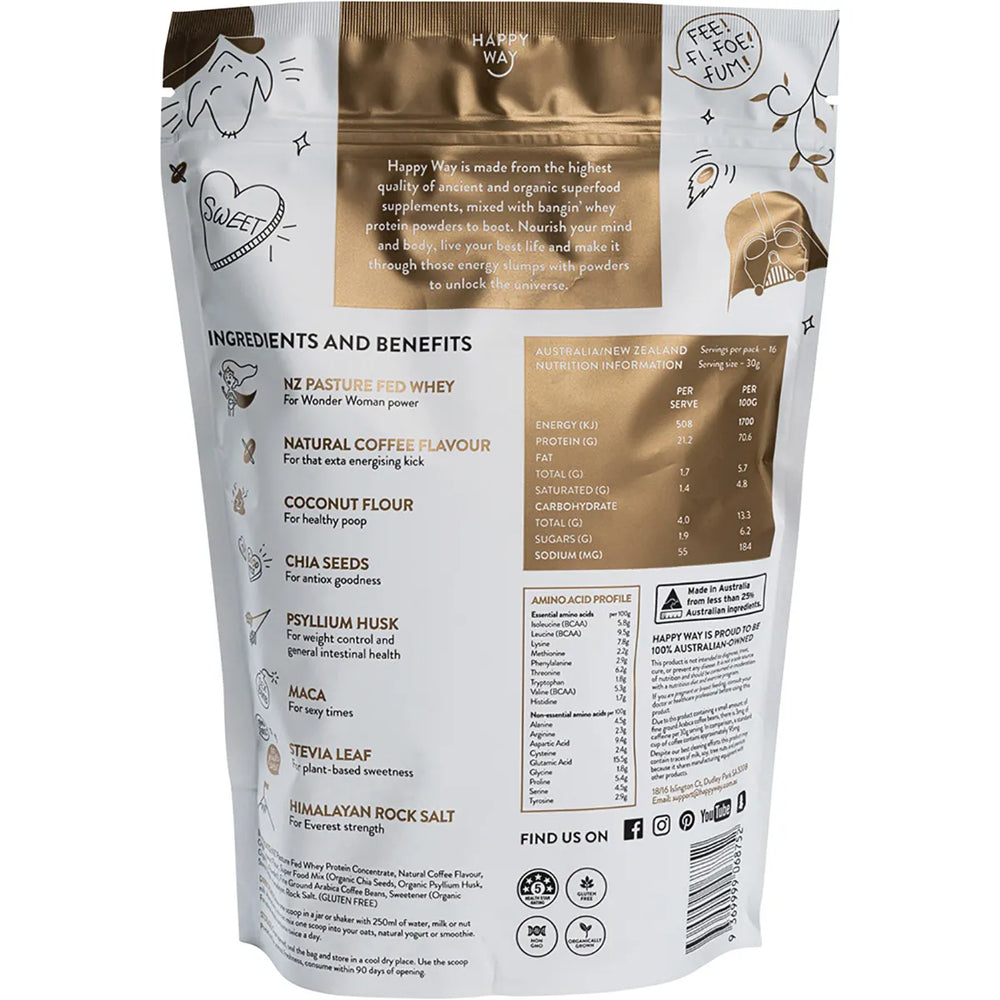 Happy Way Whey Protein Powder Coffee 500g