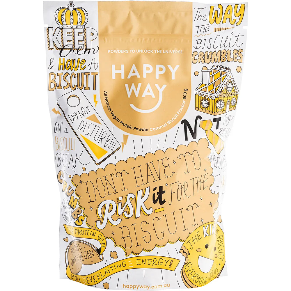 Happy Way VEGAN Protein Powder Caramel Biscuit 500g