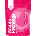 Happy Way BCAA Recharge Raspberry 300g — front pack image (UHP)