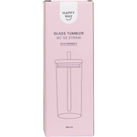 Happy Way Glass Tumbler With Stainless Steel Straw 580ml — official UHP product image 3