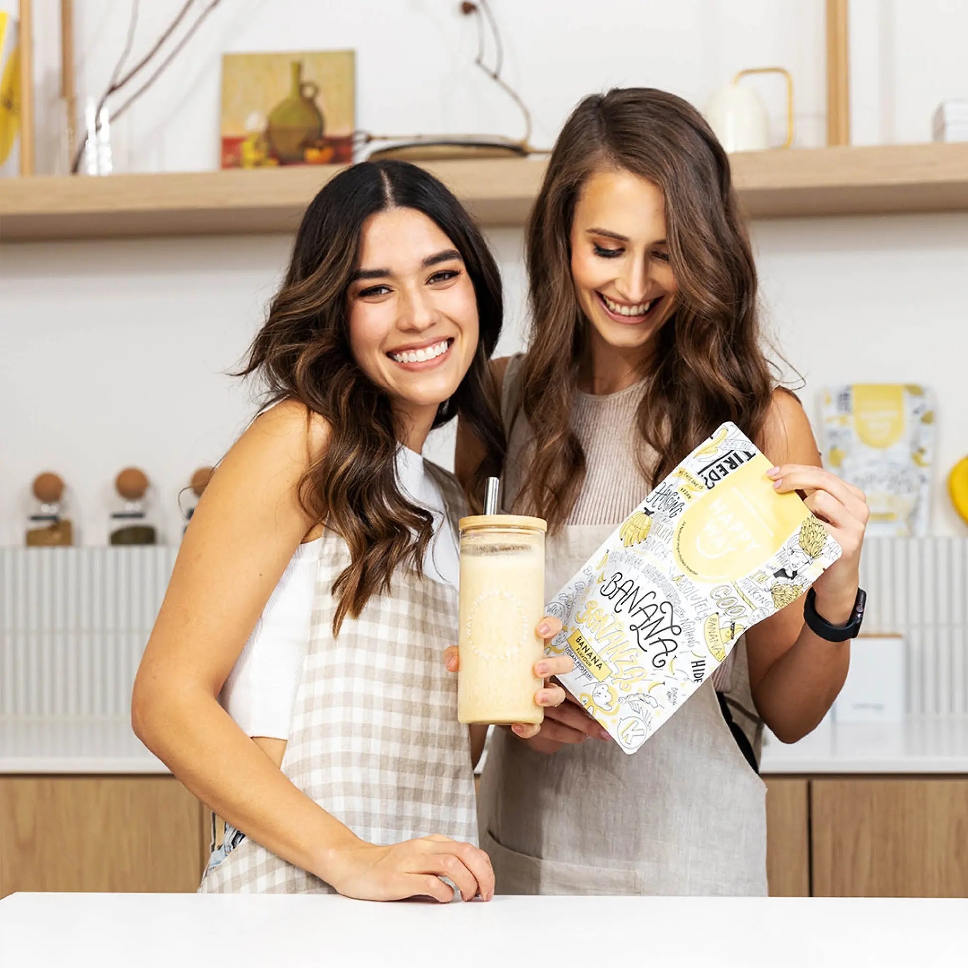 Happy Way Banana Vegan Protein Powder lifestyle image