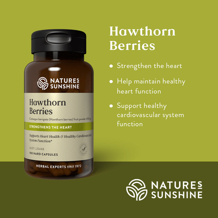 Nature's Sunshine Hawthorn Berries 450mg 100c