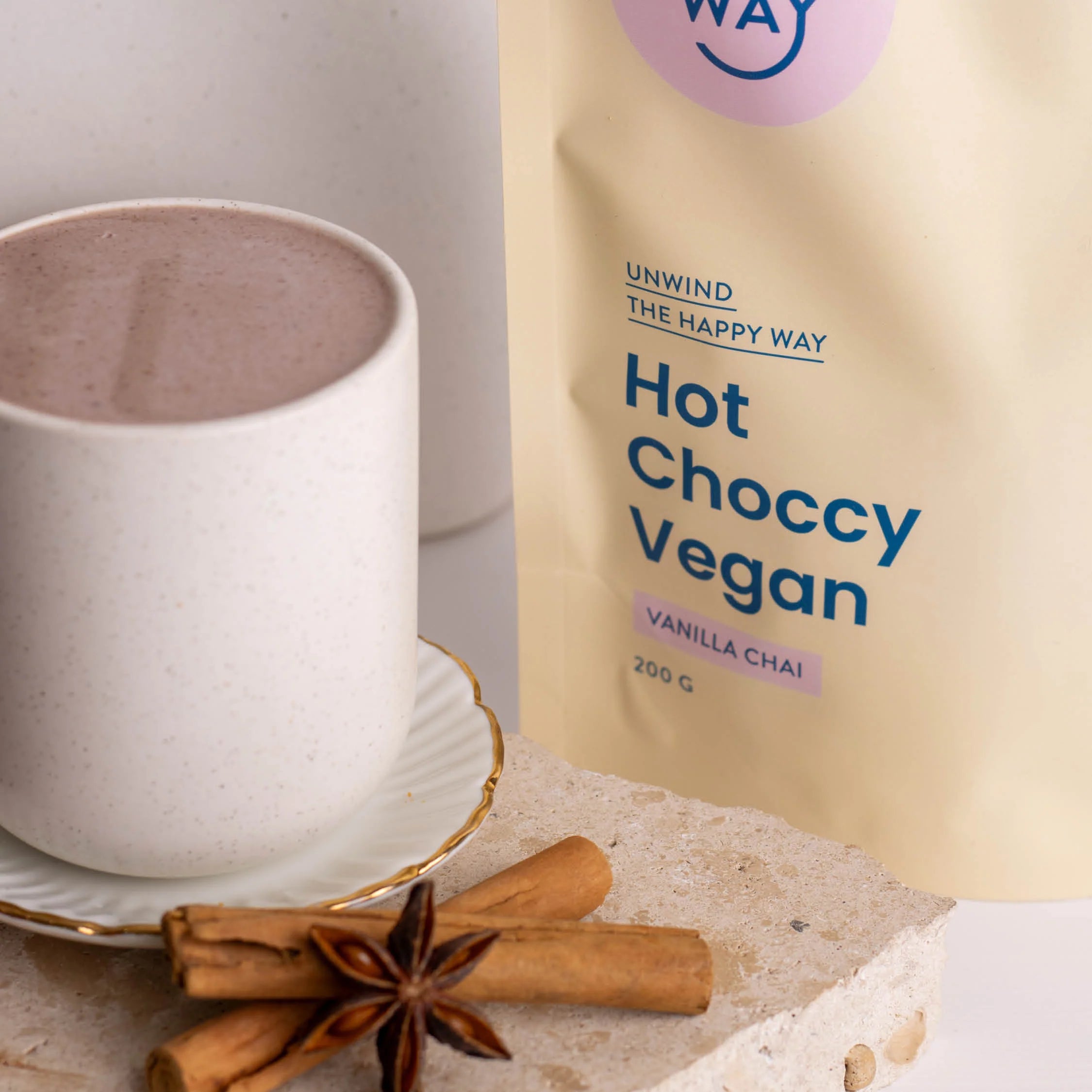 Happy Way Sophie's Hot Choccy Vegan Vanilla Chai 200g