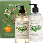 Koala Eco Hand Wash & Body Lotion Gift Pack Lemon Scented, Eucalyptus & Rosemary 2x500ml — front pack image (UHP)
