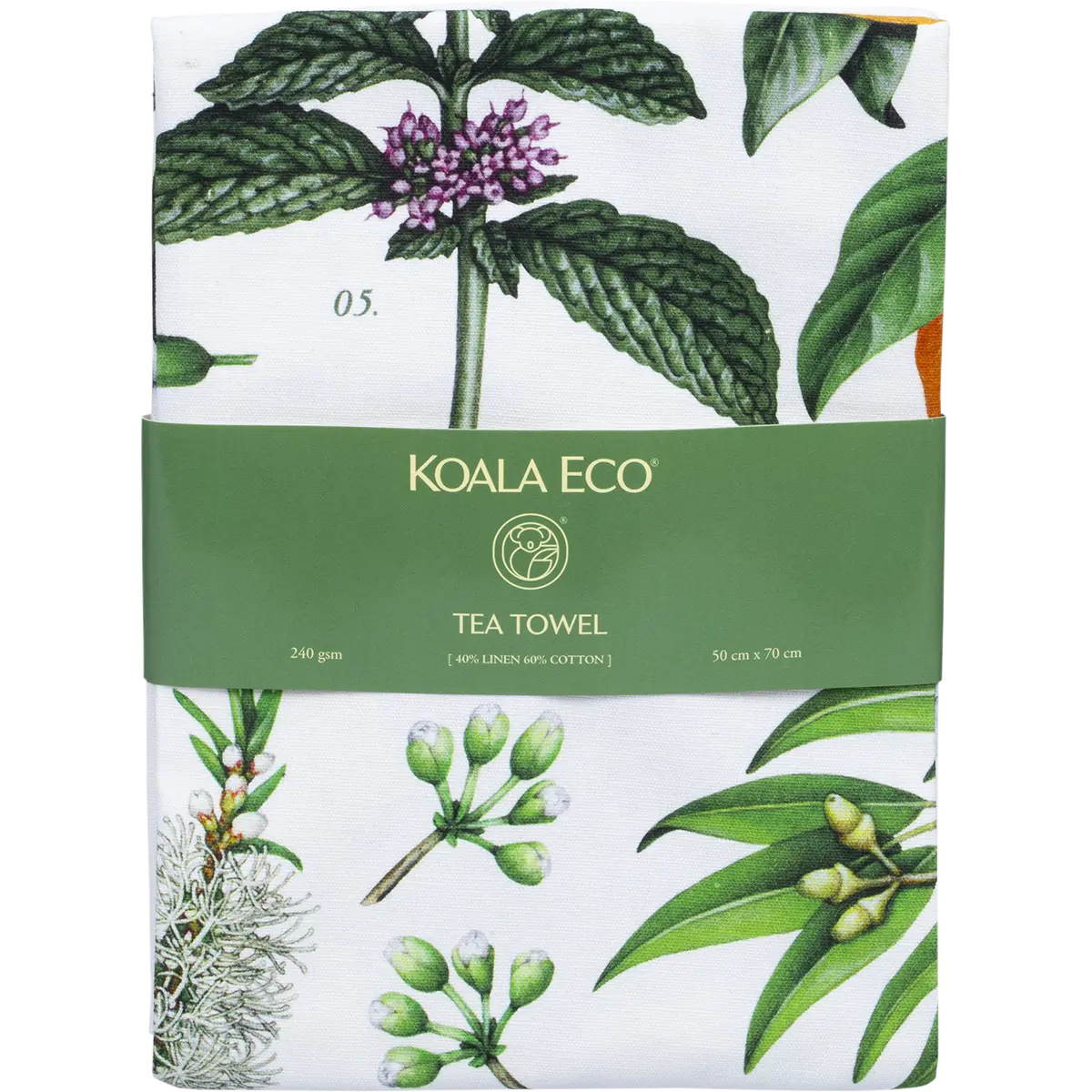 Koala Eco Tea Towel Botanical — front pack image (UHP)